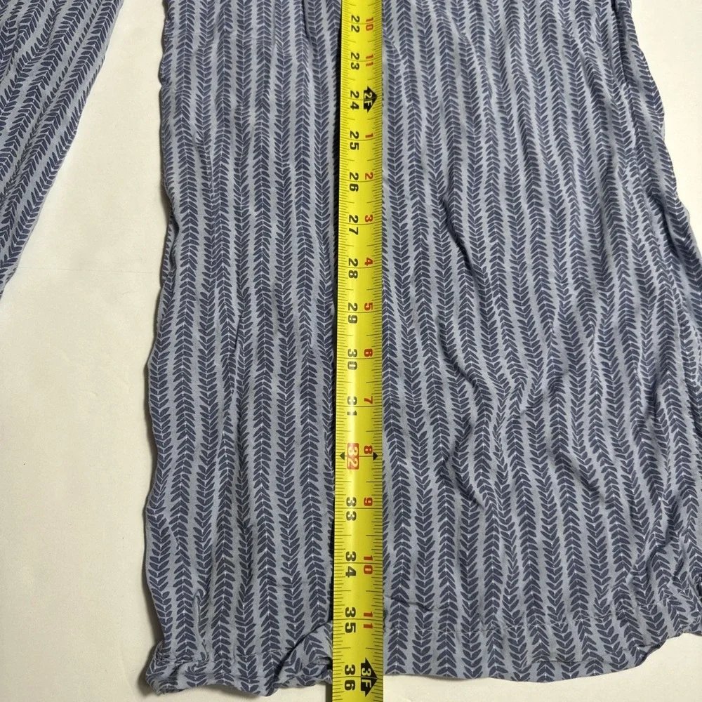 New Life Feeling Wide Leg Pants Smocked Waist‎ Blue Leaf Print